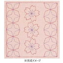 オリムパス 刺し子キット (渋ピンク)花ふきん桜と角七宝 243