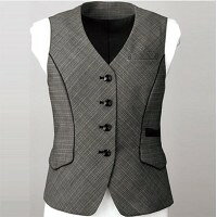 FOLK　フォーク　NUOVO　事務服　ベスト　スマートチェック　ブラック　FV35890-9