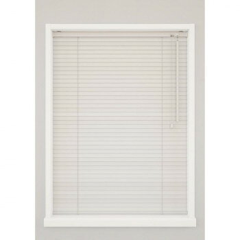 ウッドブラインド ポール右操作(50cm) 25mm幅 幅60cm×高さ109cm ホワイト・TW-4511