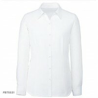 FOLK フォーク NUOVO 事務服 長袖ブラウス ポーチ付 ライトピケ ホワイト FB75531-1
