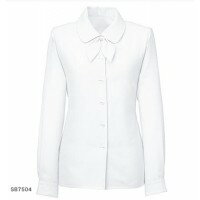 FOLK フォーク NUOVO 事務服 長袖ブラウス リボン付 ハウンドトゥース ホワイト SB7504-1