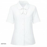 FOLK フォーク NUOVO 事務服 半袖ブラウス リボン付 ハウンドトゥース ホワイト SB7004-1 FOLK フォーク NUOVO 事務服 半袖ブラウス リボン付 ハウンドトゥース ホワイト SB7004-1