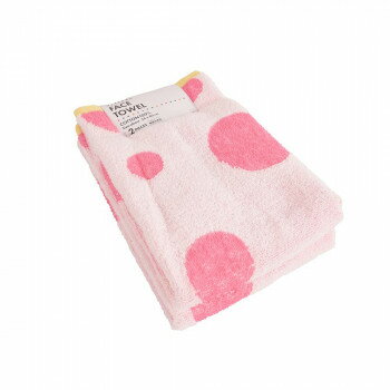 無撚糸プントフェイスタオル2枚組 ピンク SI-25025-2PK