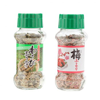 風味ゆたかなふりかけあたたかいご飯におむすび、お弁当にふりかけて、お召し上がりください。【わさびふりかけ】わさびの辛さをいかした、カルシウム豊富なわさびふりかけです。乾燥わさび茎を使用し、鰹・胡麻・海苔で風味を高めています。【梅ふりかけ】梅・しその風味をいかした、ふりかけです。しそを使用し、鰹・胡麻・海苔で風味を高めています。内容量わさびふりかけ(85g)・梅ふりかけ(85g)×約15個サイズ個装サイズ：34.8×17.2×43.5cm重量個装重量：12000g仕様賞味期間：製造日より360日生産国日本栄養成分栄養成分表(100g当たり)【わさびふりかけ】熱量:359kcal、たんぱく質:13.1g、脂質:12.6g、炭水化物:48.3g、食塩相当量:19.8g、カルシウム:690mg【梅ふりかけ】熱量:353kcal、たんぱく質:12.4g、脂質:12.0g、炭水化物:48.8g、食塩相当量:21.9g原材料名称：ふりかけ【わさびふりかけ】炒りごま(国内製造)、わさび顆粒(食塩、でん粉、乳糖、砂糖、その他)、ポテトフレーク、鰹風味顆粒(乳糖、食塩、鰹節粉末、砂糖、その他)、ぶどう糖、脱脂小麦胚芽、のり、食塩、でん粉、あおさ、砂糖、ほうれん草粉末、鰹節粉末、デキストリン、乾燥わさび茎、醤油/調味料(アミノ酸等)、加工でん粉、香料、貝Ca、着色料(カラメル、カロチノイド、紅花黄、クチナシ)、(一部に乳成分・小麦・さば・大豆・ごまを含む)【梅ふりかけ】梅風味顆粒(食塩、乳糖、砂糖、その他)(国内製造)、ごま、ポテトフレーク、かつお風味顆粒(乳糖、食塩、鰹節粉末、砂糖、その他)、ぶどう糖、脱脂小麦胚芽、乾燥加工梅、のり、食塩、あおさ、醤油、でん粉、砂糖、トマトパウダー、デキストリン/調味料(アミノ酸等)、加工でん粉、貝Ca、着色料(紅麹、カロチノイド、ラック、赤キャベツ、カラメル)、酸味料、香料、甘味料(ステビア、カンゾウ)、(一部に乳成分・小麦・さば・大豆・ゼラチン・ごまを含む)アレルギー表示乳、小麦、ごま、さば、大豆、ゼラチン（原材料の一部に含んでいます）保存方法直射日光などの高温や多湿を避けて、保存してください。製造（販売）者情報製造者:株式会社みなり広島県東広島市河内町下河内636fk094igrjs