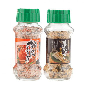 風味ゆたかなふりかけあたたかいご飯におむすび、お弁当にふりかけて、お召し上がりください。【かにふりかけ】赤色を基調とした色合いで、蟹のイメージ及び風味をいかし、ごま・のり風味を高め、卵殻Caを添加したふりかけです。【あなごふりかけ】国産あなごをふりかけにしました。甘からいたれ風味のふりかけです。内容量かにふりかけ(85g)・あなごふりかけ(80g)×各15個サイズ個装サイズ：34.8×17.2×43.5cm重量個装重量：12000g仕様賞味期間：製造日より360日生産国日本栄養成分栄養成分表(100g当たり)【かにふりかけ】熱量:403kcal、たんぱく質:13.8g、脂質:12.1g、炭水化物:59.8g、食塩相当量:8.6g、カルシウム:510mg【あなごふりかけ】熱量:389kcal、たんぱく質:10.3g、脂質:9.0g、炭水化物:66.6g、食塩相当量:8.6g原材料名称：ふりかけ【かにふりかけ】ポテトフレーク(アメリカ製造、バングラデシュ製造)、ごま、カニ風味顆粒(麦芽糖、でん粉、デキストリン、食塩、カニエキス、その他)、ぶどう糖、海老風味顆粒(コーンスターチ、乳糖、砂糖、その他)、乾燥かに風味かまぼこ(スケトウダラすり身、卵白、馬鈴薯澱粉、植物油脂、食塩、魚介エキス)、鮭風味顆粒、食塩、のり、でん粉、醤油、砂糖、デキストリン、ほうれん草粉末、トマトパウダー/調味料(アミノ酸等)、着色料(ラック、紅麹、カロチノイド、カラメル)、ソルビトール、卵殻Ca、加工でん粉、pH調整剤、香料、酸化防止剤(V.E)、甘味料(ステビア、カンゾウ)、(一部に卵・乳成分・小麦・えび・かに・さけ・大豆・豚肉・ゼラチン・ごまを含む)【あなごふりかけ】ポテトフレーク(アメリカ製造、バングラデシュ製造)、でん粉、ぶどう糖、ごま、食塩、砂糖、乾燥卵黄、醤油、発酵調味料、のり、煮あなご(あなご、砂糖、その他)、デキストリン、鰹節粉末、オキアミエキス、粉末醤油、乾燥ネギ、かつおエキス粉末、香辛料、野菜エキスパウダー、蛋白加水分解物/加工でん粉、調味料(アミノ酸等)、着色料(カラメル、クチナシ、紅麹)、貝Ca、甘味料(カンゾウ、ステビア、アセスルファムK)、酸化防止剤(V.E)、香料、酸味料、(一部に卵・小麦・大豆・ゼラチン・ごまを含む)アレルギー表示卵、乳、小麦、えび、かに、ごま、さけ、大豆、豚肉、ゼラチン（原材料の一部に含んでいます）保存方法直射日光などの高温や多湿を避けて、保存してください。製造（販売）者情報製造者:株式会社みなり広島県東広島市河内町下河内636fk094igrjs