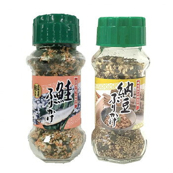 風味ゆたかなふりかけあたたかいご飯におむすび、お弁当にふりかけて、お召し上がりください。【鮭ふりかけ】北海道産のさけフレークを使用し、鰹・胡麻・海苔で風味を高めています。【納豆ふりかけ】納豆の粘り・風味をいかしたふりかけです。FD納豆を使用し、鰹・胡麻・海苔で風味を高めています。内容量鮭ふりかけ(85g)・納豆ふりかけ(85g)×各15個サイズ個装サイズ：34.8×17.2×43.5cm重量個装重量：12000g仕様賞味期間：製造日より360日生産国日本栄養成分栄養成分表(100g当たり)【鮭ふりかけ】熱量:350kcal、たんぱく質:14.0g、脂質:9.4g、炭水化物:52.3g、食塩相当量:13.5g【納豆ふりかけ】熱量:427kcal、たんぱく質:23g、脂質:19g、炭水化物:40g、食塩相当量:10.6g原材料名称：ふりかけ【鮭ふりかけ】炒りごま(国内製造)、ぶどう糖、ポテトフレーク、でん粉、鮭風味顆粒(乳糖、砂糖、食塩、鮭パウダー)、食塩、のり、さけフレーク、あおさ、砂糖、乾燥鮭パウダー、デキストリン、醤油、鰹節粉末、粉末醤油、トマトパウダー、辛子明太子、発酵調味料、風味調味料、香辛料、野菜エキスパウダー/調味料(アミノ酸等)、加工でん粉、着色料(カロチノイド、カラメル、紅麹、ラック)、香料、酸化防止剤(ビタミンE)、甘味料(カンゾウ、ステビア、アセスルファムK)、酸味料、香辛料、(一部に乳成分・小麦・えび・いか・さけ・大豆・ごまを含む)【納豆ふりかけ】炒りごま(国内製造)、納豆、でん粉、食塩、砂糖、ぶどう糖、鰹節粉末、発酵調味料、鰹削り節、のり、あおさ、蛋白加水分解物、デキストリン、ナンプラー、粉末醤油、かつおエキス粉末、醤油、鰹節エキス、酵母エキス、野菜エキス、魚介エキス/加工でん粉、酸化防止剤(V.E)、(一部に小麦・大豆・豚肉・ゼラチン・ごまを含む)アレルギー表示乳、小麦、えび、いか、ごま、さけ、大豆、豚肉、ゼラチン（原材料の一部に含んでいます）保存方法直射日光などの高温や多湿を避けて、保存してください。製造（販売）者情報製造者:株式会社みなり広島県東広島市河内町下河内636fk094igrjs