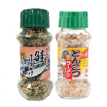 風味ゆたかなふりかけあたたかいご飯におむすび、お弁当にふりかけて、お召し上がりください。【鮭ふりかけ】北海道産のさけフレークを使用し、鰹・胡麻・海苔で風味を高めています。【とんこつラーメンふりかけ】茶色を基調とした色合いで、とんこつラーメンのイメージ及び風味のふりかけです。ねぎ、胡麻、海苔で風味を高めています。内容量鮭ふりかけ(85g)・とんこつラーメンふりかけ(80g)×各15個サイズ個装サイズ：34.8×17.2×43.5cm重量個装重量：12000g仕様賞味期間：製造日より360日生産国日本栄養成分栄養成分表(100g当たり)【鮭ふりかけ】熱量:350kcal、たんぱく質:14.0g、脂質:9.4g、炭水化物:52.3g、食塩相当量:13.5g【とんこつラーメンふりかけ】熱量:357kcal、たんぱく質:9.4g、脂質:7.4g、炭水化物:63.2g、食塩相当量:15.3g原材料名称：ふりかけ【鮭ふりかけ】炒りごま(国内製造)、ぶどう糖、ポテトフレーク、でん粉、鮭風味顆粒(乳糖、砂糖、食塩、鮭パウダー)、食塩、のり、さけフレーク、あおさ、砂糖、乾燥鮭パウダー、デキストリン、醤油、鰹節粉末、粉末醤油、トマトパウダー、辛子明太子、発酵調味料、風味調味料、香辛料、野菜エキスパウダー/調味料(アミノ酸等)、加工でん粉、着色料(カロチノイド、カラメル、紅麹、ラック)、香料、酸化防止剤(ビタミンE)、甘味料(カンゾウ、ステビア、アセスルファムK)、酸味料、香辛料、(一部に乳成分・小麦・えび・いか・さけ・大豆・ごまを含む)【とんこつラーメンふりかけ】味付油揚麺(小麦粉、動植物油脂、その他)(国内製造)、ポテトフレーク、ぶどう糖、でん粉、調味ごま(ごま、砂糖、その他)、食塩、しょうゆ風味顆粒(食塩、乳糖、粉末しょうゆ、砂糖、その他)、醤油、砂糖、ポークエキスパウダー、のり、乾燥ネギ、乾燥鶏肉粉末、デキストリン、野菜エキスパウダー、乾燥卵黄、発酵調味料、香辛料/調味料(アミノ酸等)、加工でん粉、着色料(カラメル、クチナシ)、貝Ca、香料、酸味料、甘味料(カンゾウ、ステビア)、香辛料抽出物、(一部に卵・乳成分・小麦・えび・さば・大豆・鶏肉・豚肉・ゼラチン・ごまを含む)アレルギー表示卵、乳、小麦、えび、いか、ごま、さけ、さば、大豆、鶏肉、豚肉、ゼラチン（原材料の一部に含んでいます）保存方法直射日光などの高温や多湿を避けて、保存してください。製造（販売）者情報製造者:株式会社みなり広島県東広島市河内町下河内636fk094igrjs