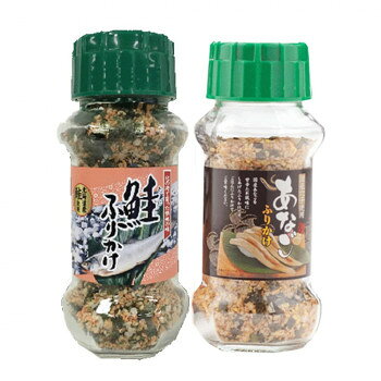 風味ゆたかなふりかけあたたかいご飯におむすび、お弁当にふりかけて、お召し上がりください。【鮭ふりかけ】北海道産のさけフレークを使用し、鰹・胡麻・海苔で風味を高めています。【あなごふりかけ】国産あなごをふりかけにしました。甘からいたれ風味のふりかけです。内容量鮭ふりかけ(85g)・あなごふりかけ(80g)×各15個サイズ個装サイズ：34.8×17.2×43.5cm重量個装重量：12000g仕様賞味期間：製造日より360日生産国日本栄養成分栄養成分表(100g当たり)【鮭ふりかけ】熱量:350kcal、たんぱく質:14.0g、脂質:9.4g、炭水化物:52.3g、食塩相当量:13.5g【あなごふりかけ】熱量:389kcal、たんぱく質:10.3g、脂質:9.0g、炭水化物:66.6g、食塩相当量:8.6g原材料名称：ふりかけ【鮭ふりかけ】炒りごま(国内製造)、ぶどう糖、ポテトフレーク、でん粉、鮭風味顆粒(乳糖、砂糖、食塩、鮭パウダー)、食塩、のり、さけフレーク、あおさ、砂糖、乾燥鮭パウダー、デキストリン、醤油、鰹節粉末、粉末醤油、トマトパウダー、辛子明太子、発酵調味料、風味調味料、香辛料、野菜エキスパウダー/調味料(アミノ酸等)、加工でん粉、着色料(カロチノイド、カラメル、紅麹、ラック)、香料、酸化防止剤(ビタミンE)、甘味料(カンゾウ、ステビア、アセスルファムK)、酸味料、香辛料、(一部に乳成分・小麦・えび・いか・さけ・大豆・ごまを含む)【あなごふりかけ】ポテトフレーク(アメリカ製造、バングラデシュ製造)、でん粉、ぶどう糖、ごま、食塩、砂糖、乾燥卵黄、醤油、発酵調味料、のり、煮あなご(あなご、砂糖、その他)、デキストリン、鰹節粉末、オキアミエキス、粉末醤油、乾燥ネギ、かつおエキス粉末、香辛料、野菜エキスパウダー、蛋白加水分解物/加工でん粉、調味料(アミノ酸等)、着色料(カラメル、クチナシ、紅麹)、貝Ca、甘味料(カンゾウ、ステビア、アセスルファムK)、酸化防止剤(V.E)、香料、酸味料、(一部に卵・小麦・大豆・ゼラチン・ごまを含む)アレルギー表示卵、乳、小麦、えび、いか、ごま、さけ、大豆、ゼラチン（原材料の一部に含んでいます）保存方法直射日光などの高温や多湿を避けて、保存してください。製造（販売）者情報製造者:株式会社みなり広島県東広島市河内町下河内636fk094igrjs