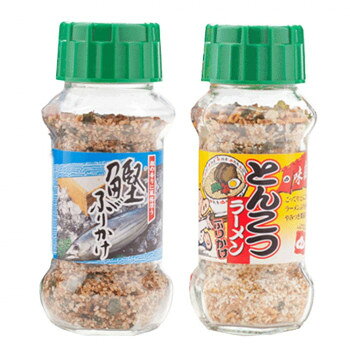 風味ゆたかなふりかけあたたかいご飯におむすび、お弁当にふりかけて、お召し上がりください。【鰹ふりかけ】茶色を基調とした色合いで、鰹のイメージ及び風味を生かしたカルシウム豊富なふりかけです。ごま・のりで風味を高めています。【とんこつラーメンふりかけ】茶色を基調とした色合いで、とんこつラーメンのイメージ及び風味のふりかけです。ねぎ、胡麻、海苔で風味を高めています。内容量鰹ふりかけ(80g)・とんこつラーメンふりかけ(80g)×各15個サイズ個装サイズ：34.8×17.2×43.5cm重量個装重量：12000g仕様賞味期間：製造日より360日生産国日本栄養成分栄養成分表(100g当たり)【鰹ふりかけ】熱量:394kca、たんぱく質:25.0g、脂質:13.8g、炭水化物:42.5g、食塩相当量:11.6g【とんこつラーメンふりかけ】熱量:357kcal、たんぱく質:9.4g、脂質:7.4g、炭水化物:63.2g、食塩相当量:15.3g原材料名称：ふりかけ【鰹ふりかけ】炒りごま(国内製造)、鰹風味顆粒(乳糖、食塩、鰹節粉末、砂糖、その他)、鰹削り節、ポテトフレーク、脱脂小麦胚芽、砂糖、醤油、ぶどう糖、発酵調味料、食塩、あおさ、のり、でん粉、デキストリン、蛋白加水分解物/調味料(アミノ酸等)、加工でん粉、貝Ca、カラメル色素、酸化防止剤(V.E)、酸味料、甘味料(カンゾウ、ステビア)、(一部に乳成分・小麦・さば・大豆・豚肉・ゼラチン・ごまを含む)【とんこつラーメンふりかけ】味付油揚麺(小麦粉、動植物油脂、その他)(国内製造)、ポテトフレーク、ぶどう糖、でん粉、調味ごま(ごま、砂糖、その他)、食塩、しょうゆ風味顆粒(食塩、乳糖、粉末しょうゆ、砂糖、その他)、醤油、砂糖、ポークエキスパウダー、のり、乾燥ネギ、乾燥鶏肉粉末、デキストリン、野菜エキスパウダー、乾燥卵黄、発酵調味料、香辛料/調味料(アミノ酸等)、加工でん粉、着色料(カラメル、クチナシ)、貝Ca、香料、酸味料、甘味料(カンゾウ、ステビア)、香辛料抽出物、(一部に卵・乳成分・小麦・えび・さば・大豆・鶏肉・豚肉・ゼラチン・ごまを含む)アレルギー表示卵、乳、小麦、えび、ごま、さば、大豆、鶏肉、豚肉、ゼラチン（原材料の一部に含んでいます）保存方法直射日光などの高温や多湿を避けて、保存してください。製造（販売）者情報製造者:株式会社みなり広島県東広島市河内町下河内636fk094igrjs