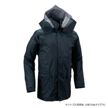 耐久性抜群のロングセラータフなPVCラミネートナイロンを生かし、ベーシックに仕立てた、汎用性の高いレインスーツ。【洗濯について】※必ず手洗いで行って下さい。※水洗いで、洗剤・タワシなどは使用しないで下さい。※洗濯後はすぐにたたまず、風通しの良いところに干して水気を取って下さい。【保管について】※風通しの悪い場所に放置しないで下さい。※よく乾燥させてください。※脱水、乾燥機などを使用しないで下さい。※汚れたまま放置せず、水洗いで落として下さい。※直射日光の当たらない場所で干して下さい。※濡れたまま、高温多湿の状態で保管すると劣化する場合があります。サイズ適応身長:約180〜185cm、適応胸囲:約120〜130cm、適応胴囲:約115〜125cm個装サイズ：32×25×5cm重量約990g個装重量：990g素材・材質表面:ナイロン裏面:PVCラミネート仕様補足情報:耐水圧10000mm使用用途例:路上作業、作業服・ワークウェア機能・特徴:防水・撥水、耐水圧が高い、高視認、摩擦に強い、メッシュ、二重袖生産国ミャンマーfk094igrjs