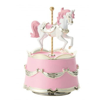 イシグロ オルゴール 木馬 ピンク×ゴールド 12207