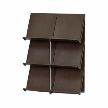 吉川国工業所　シューズラック3段　ブラウン