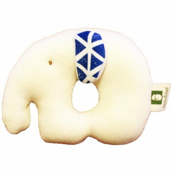 オーガニックコットンプリントラトル トライアングル ブルー SG-004-005