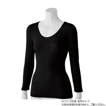 ケアファッション のびのびラクラク 長袖インナー (婦人) ブラック M〜L 80038021