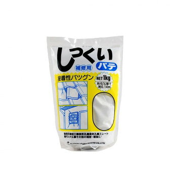 誰にでも手軽に施工できる補修材日本古来のしっくいの特長を生かし、更に接着性を強化し、誰にでも手軽に施工できる様改良された補修材です。適当な固さに練っていますので、すぐに使用できます。瓦のズレ止メや雨漏りの補修、煙突、換気孔、蛇口廻りのヒビ割れ、穴うめ、つぎ目の充填にご使用下さい。※パッケージが変わる場合があります。サイズ230×160mm個装サイズ：22×16×7cm重量1000g個装重量：1000g仕様施工面積(目安):塗厚5mmで350×400mm位の塗り巾カラー:ホワイト生産国日本fk094igrjs