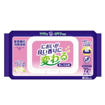 80604 日本製紙クレシア アクティ楽ケア 良い香りに変わるおしりふき 72枚入 824604