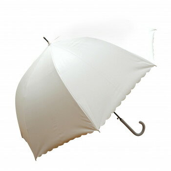 藤田屋 雨晴兼用婦人長傘 60cm 雨晴ドーム型 無地ヒートカット ホワイト UJ-2561(SH)