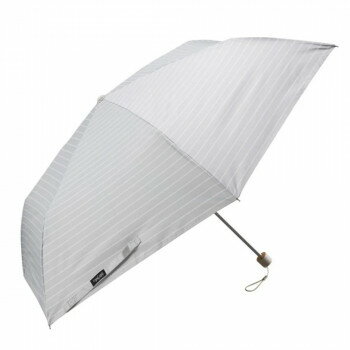 Waterfront ぺん細サンシェイド 折りたたみ傘 50cm ボーダー ライトグレー S350-1132GY1-B0