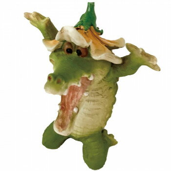 表情が豊かなワニさん表情が豊かなワニさんのマスコットです。頭に載せたお花がチャームポイントになっております。※1つ1つ職人さんが手作業で作成しているため、多少の歪みやザラつき、塗装の色むらや剥げ等ある場合がございます。※個体それぞれの表情と...