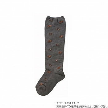 神戸生絲　コベス　紳士柄しめつけません毛混ソ足底パイルックス22-25cm 3911 ダークグレー