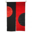 麻のれん 半円(手描き・厚手) NO-21 赤・黒 約巾88×丈150cm