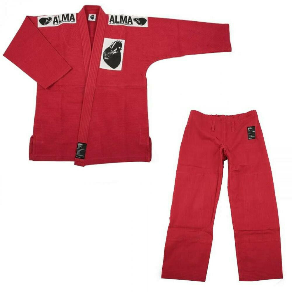 ALMA アルマ レギュラーキモノ 国産柔術衣 A1 赤 上下 JU1-A1-RD