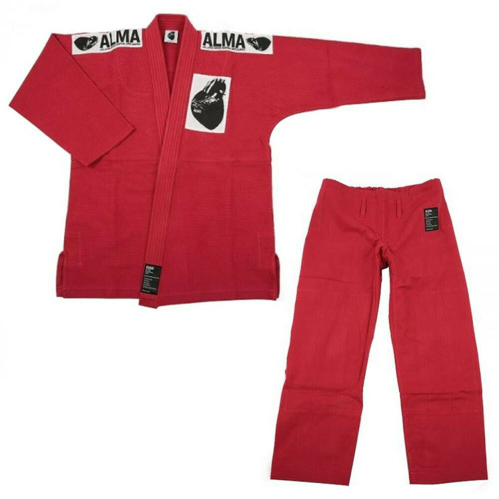 ALMA アルマ レギュラーキモノ 国産柔術衣 A3 赤 上下 JU1-A3-RD