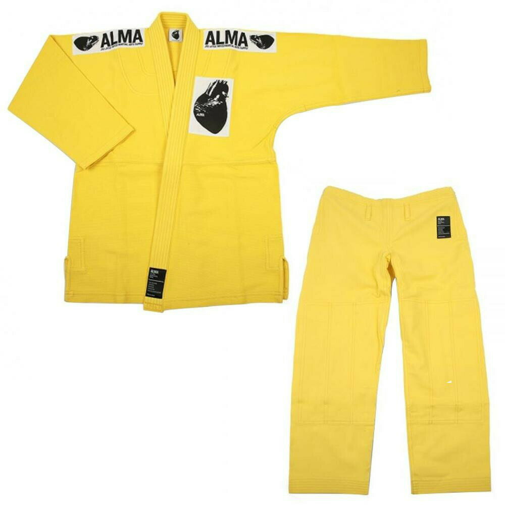ALMA アルマ レギュラーキモノ 国産柔術衣 A4 黄 上下 JU1-A4-YL