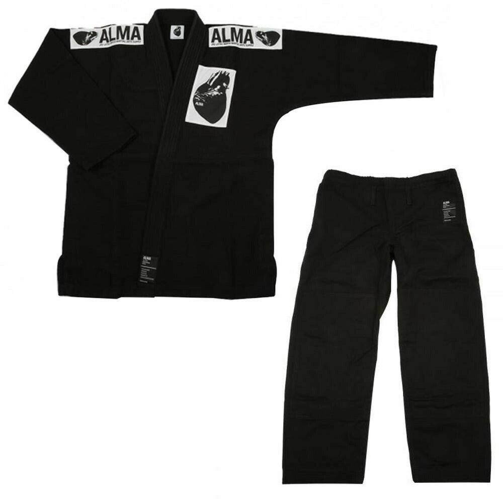 ALMA アルマ レギュラーキモノ 国産柔術衣 A5 黒 上下 JU1-A5-BK