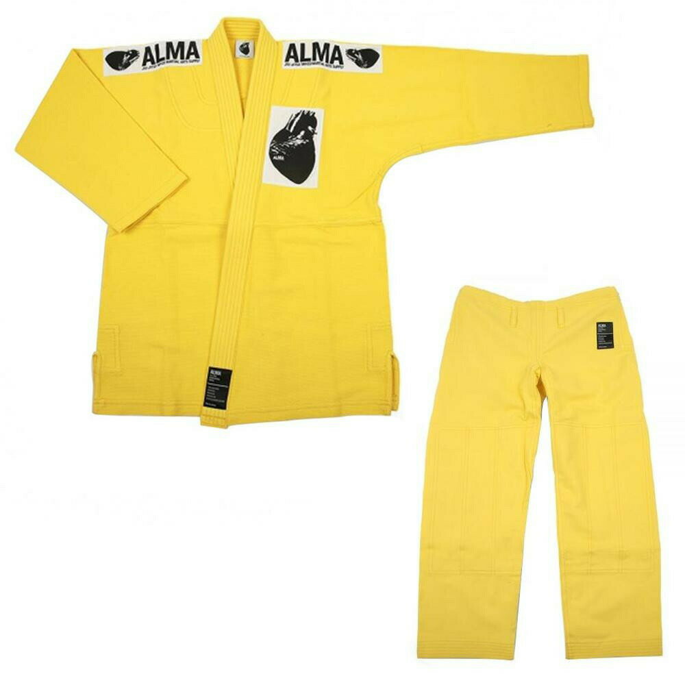 ALMA アルマ レギュラーキモノ 国産柔術衣 M2 黄 上下 JU1-M2-YL
