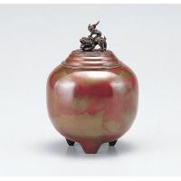 竹中銅器　122-06　香炉　夏目形　本焼朱銅色