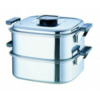 桃印 18-0 IH対応 角型蒸器 24cm 2段 AMS69242