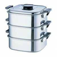 桃印 18-0 IH対応 角型蒸器 27cm 3段 AMS69273