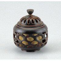 竹中銅器　香炉　亀甲透　126-12