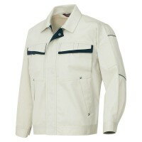 アイトス 長袖ブルゾン(配色) アイボリー×ディープネイビー 3L 6570