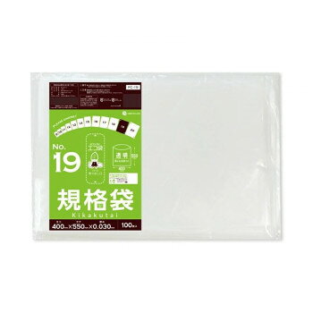 ECO TAI　エコ袋　No.19　規格袋 FC-19 透明 100枚×20冊
