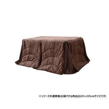 おすすめ上品な色味が特徴のハイタイプ用こたつ布団。ふんわりとしていて保温性に優れた短毛マイクロを使用しています。足腰が弱く床に座れない方でもこたつ布団をご使用いただけます。裏地には軽くて保温性の高いフリースを使用。省スペースタイプで角が膨らまず、お部屋を広く使えます。薄手なので折りたたんでもかさばらず、コンパクトに収納できます。【洗濯について】30度以下の水温で、弱い手洗いがよい(洗濯機不可)。サイズ約225×225cm個装サイズ：45.0×55.0×17.0cm重量個装重量：2400g素材・材質表地・裏地:ポリエステル100%(短毛マイクロファイバー)、中綿:ポリエステル100%仕様適応サイズ:80×80cmのハイタイプのこたつ台カラー:ブラウン生産国中国fk094igrjs