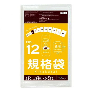 ECO TAI　エコ袋　No.12　規格袋 FBB-12 透明 100枚×40冊