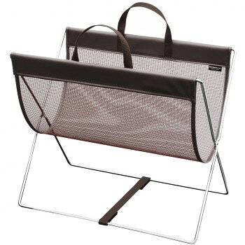 ハンモック型手荷物入れ。持ち運びやすい持ち手付き。本体は中の物がわかりやすいナイロンメッシュを使用し、レザー調のPVC（塩ビ）をあしらったカジュアルな雰囲気の手荷物入れ。※モニターの設定などにより、実際の商品と色味や素材の見え方が異なる場合がございます。あらかじめご了承ください。※耐荷重を守ってご利用ください。また、急な荷重が掛かった場合、耐荷重内でも破損する場合がございますのでご注意ください。サイズW43×H39(本体25)×D25cm個装サイズ：44×47×2cm重量個装重量：800g素材・材質本体:ナイロン見返し・持ち手:PVC(塩ビ)底ベルト:P.Pテープフレーム:スチール(表面クロームメッキ)仕様耐荷重:約3kg収納目安:1人分持ち手付生産国日本fk094igrjs
