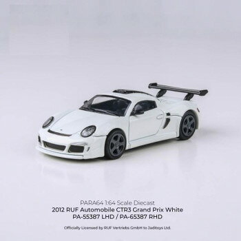 RUF・CTR3模型PARAGONのRUF・CTR3クラブスポーツグランプリホワイトLHD模型です。サイズ個装サイズ：22.9×12.7×12.7cm重量個装重量：454g素材・材質ダイキャスト他仕様スケール:1/64生産国中国fk094igrjs