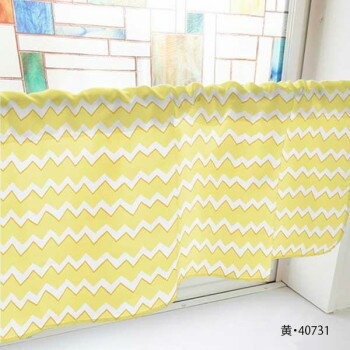 カフェカーテン ギザギザボーダー 1000×450mm　黄・40731