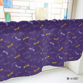 カフェカーテン とんぼ 1000×450mm　青・41087