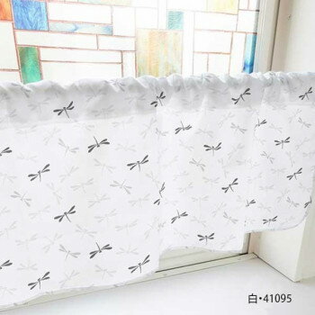 カフェカーテン とんぼ 1000×450mm　白・41095