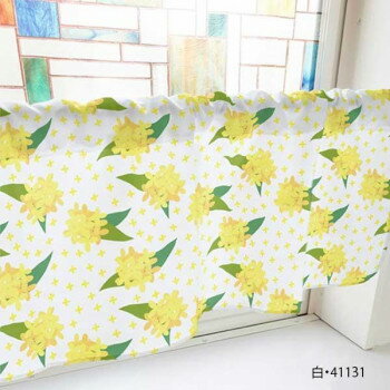 カフェカーテン キンモクセイ 1000×450mm　白・41131