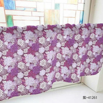 カフェカーテン ダリヤ 1000×450mm　紫・41261
