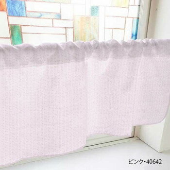 カフェカーテン 丸 800×450mm　ピンク・40642