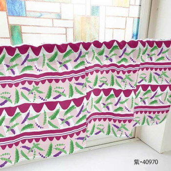 カフェカーテン さやえんどう 800×450mm　紫・40970