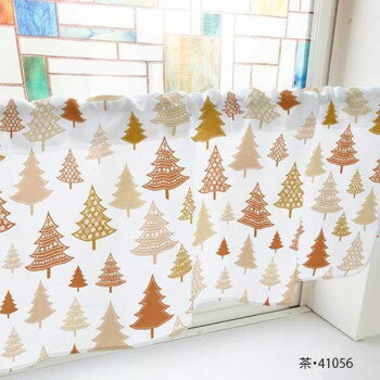 カフェカーテン ツリー 800×450mm　茶・41056