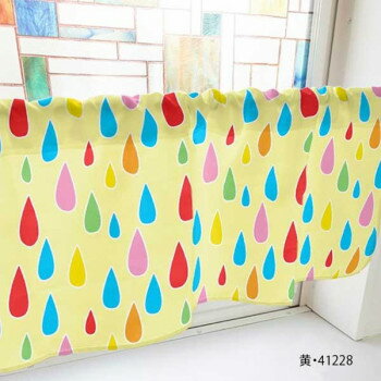 カフェカーテン 雨 800×450mm　黄・41228