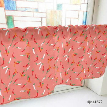 カフェカーテン 唐辛子 800×450mm　赤・41672
